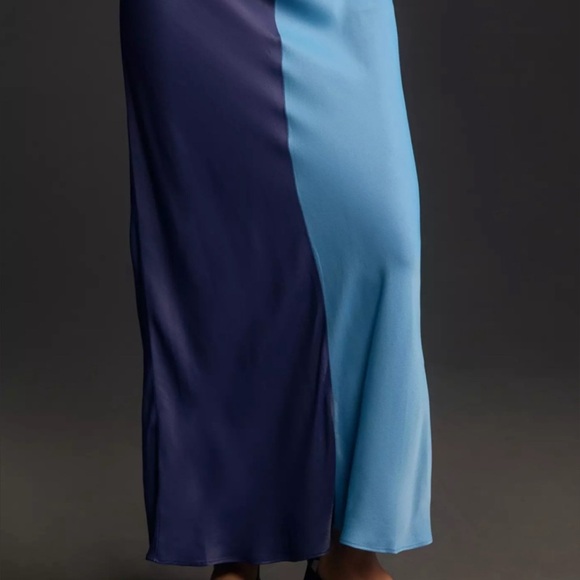 Anthropologie Dresses & Skirts - NWT The tilda maxi slip skirt Anthropologie two toned color block navy blue XXS